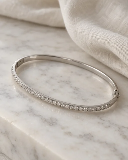Letizia · Bangle Pavé · pulsera en Platino con Diamante