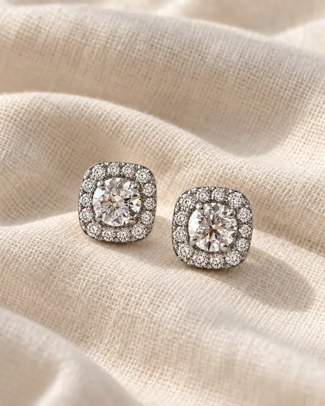 Herse · Aros Cúmulo Cuadrado · anillo de compromiso en Oro 18k amarillo con Diamante, vista 2