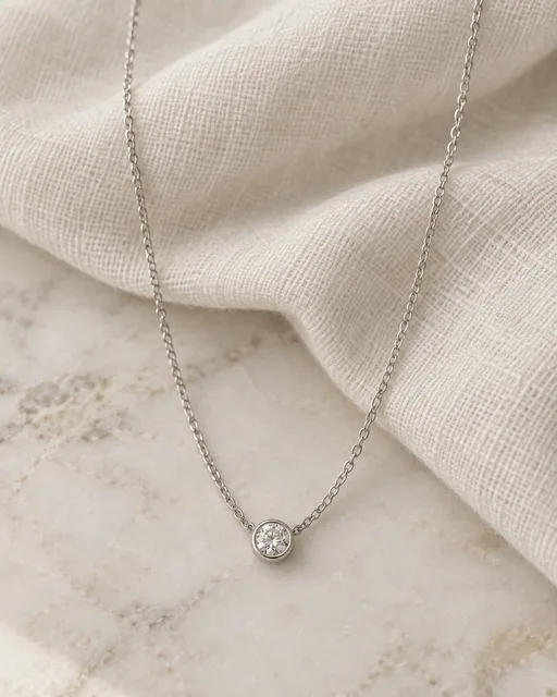 Clizia · Collar Solitario · collar en Platino con Diamante