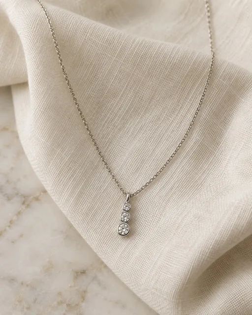 Latona · Collar Tricillo · collar en Platino con Diamante