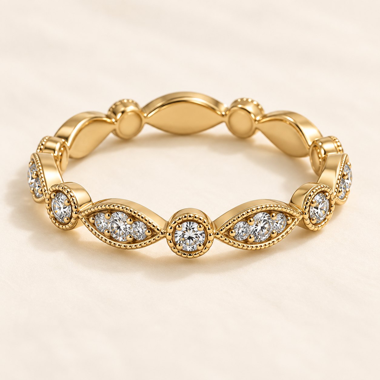 Ester · argolla eternity en oro 18k amarillo con diamantes
