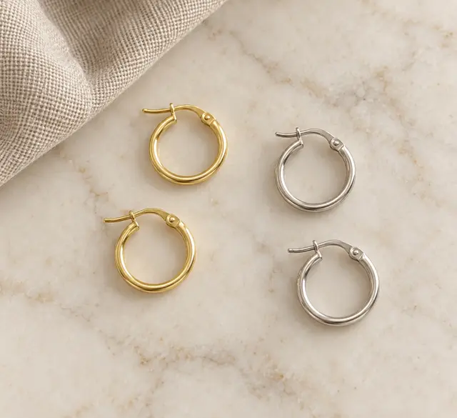 Aro Argolla Tubo Redondo 1,5mm · 11mm · aro argolla en Oro 18k amarillo