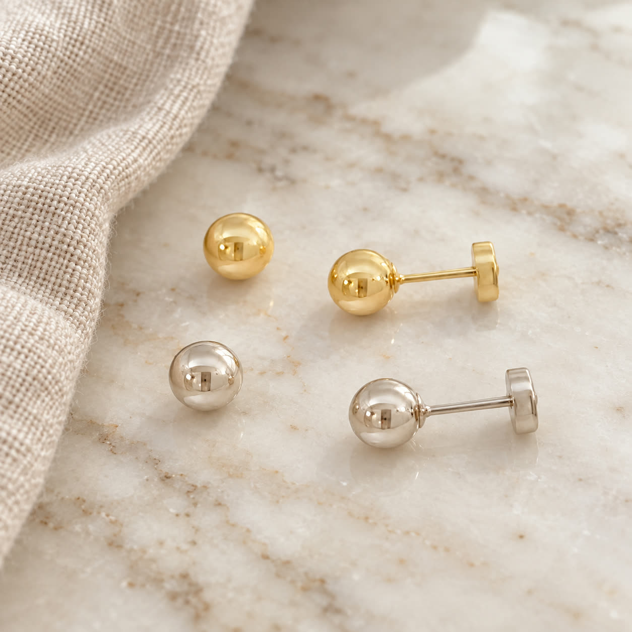 Aro Abridor Bolita 5mm · guagua en Oro 18k amarillo