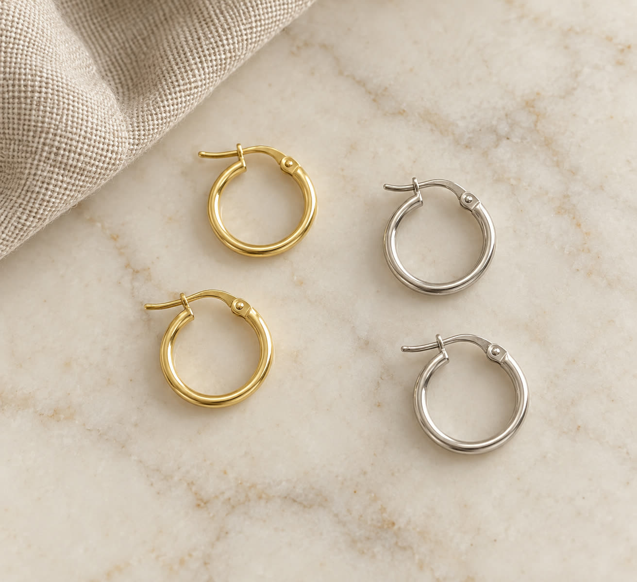 Aro Argolla Tubo Redondo 1,5mm · 11mm · aro argolla en Oro 18k amarillo