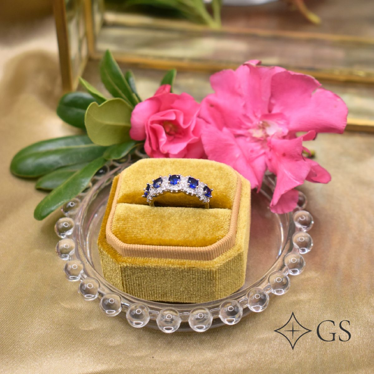 Anillo Corona, Zafiros, Argolla Diamantes